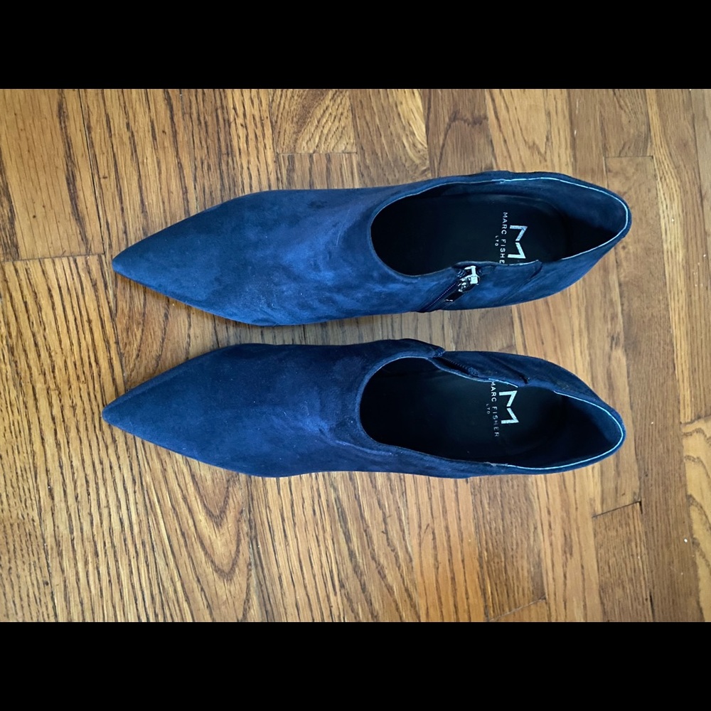 Marc Fisher Blue Swede Chunky Heel